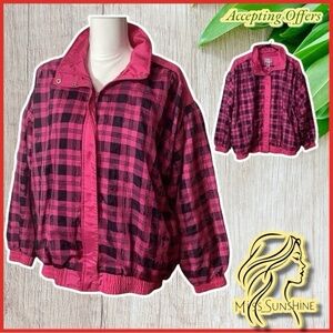 LAVON by cheerful corp - Sz M - neon plaid jacket
